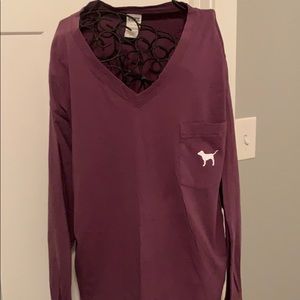 Victoria’s Secret Pink long-sleeve, v-neck t-shirt